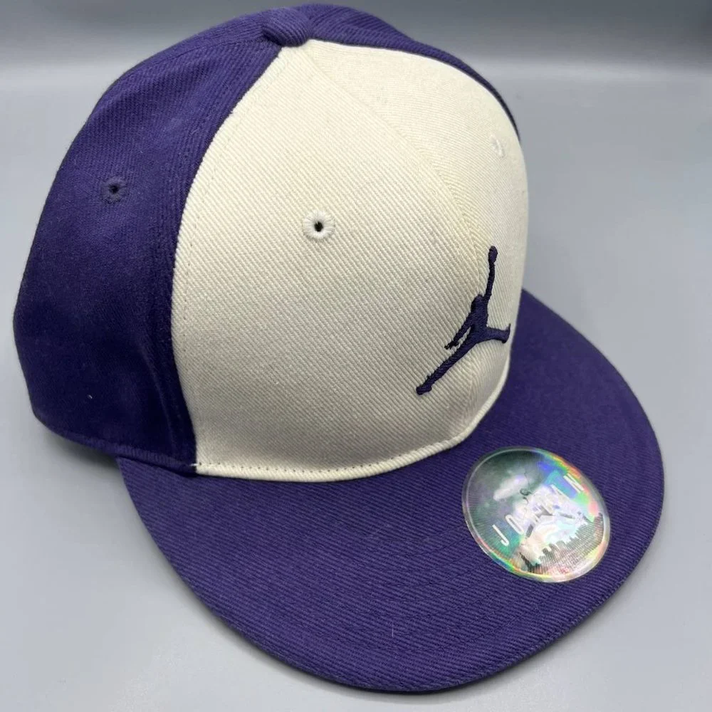 Air Jordan Hat Men 7 White‎ Purple Jumpman Fitted Cap